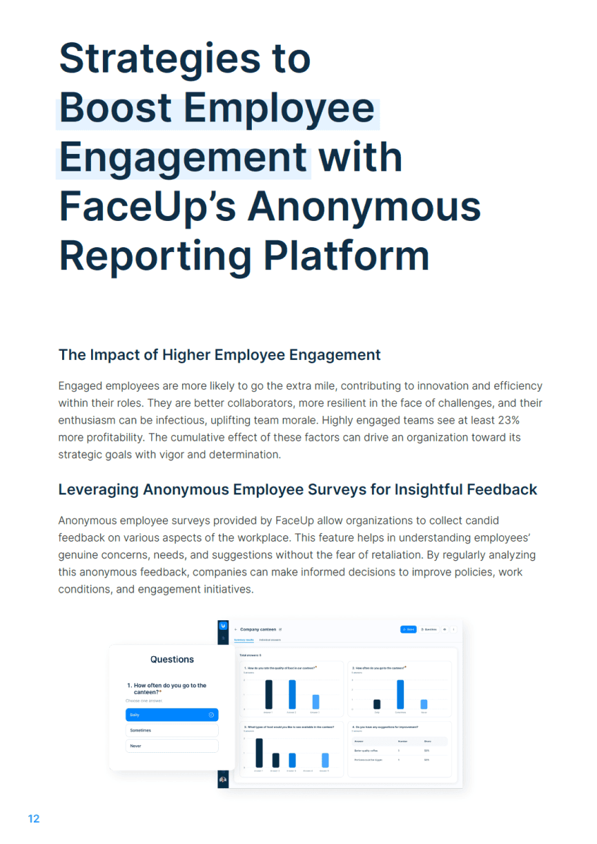 Boost Employee Engagement with Anonymous Reporting Tools - ebook - FaceUp